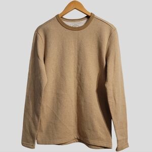 St. John's Bay Sweater Men's Small Tan Pullover Long Sleeve Crew Neck Super Soft